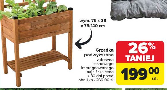 Grządka podwyższona z drewna sosnowego promocja w Carrefour