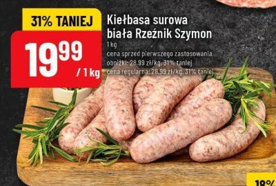 Kiełbasa surowa biała Rzeźnik Szymon promocja w POLOmarket