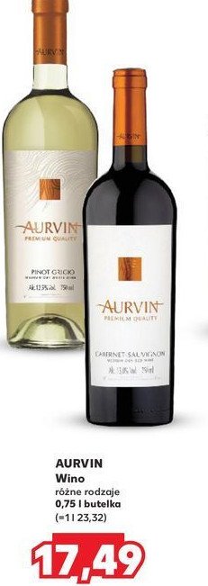 Wino AURVIN PINOT GRIGIO promocja w Kaufland