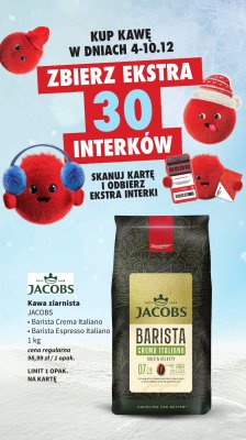 Kawa ziarnista JACOBS Barista Crema Italiano 1 kg promocja w Intermarche