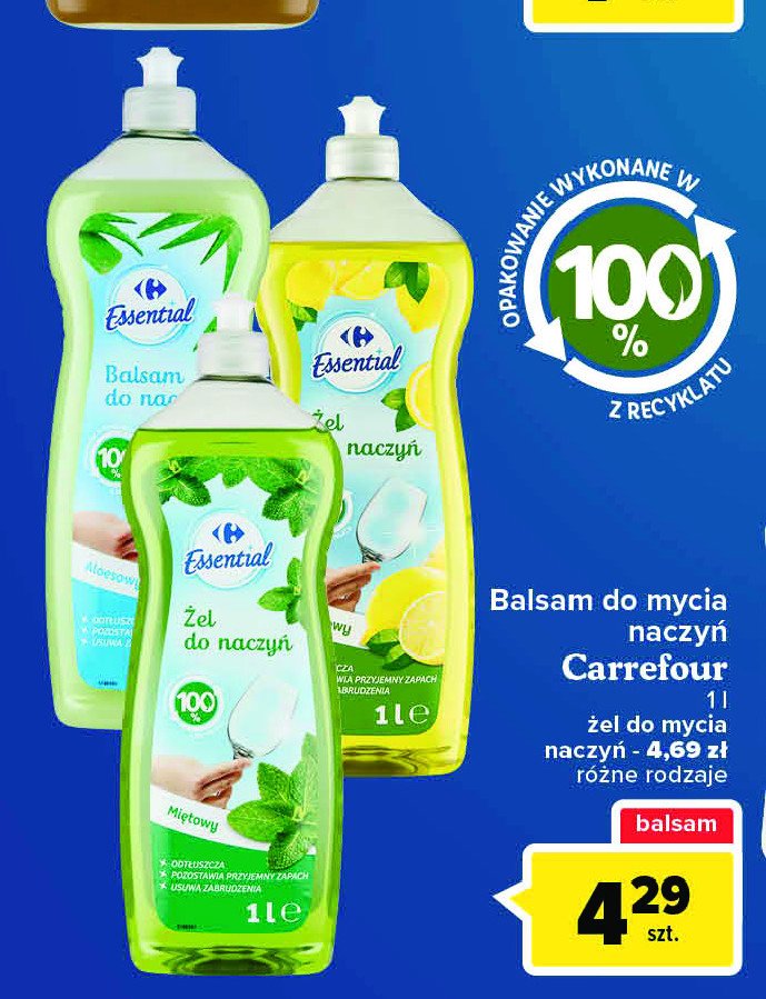Balsam płyn do mycia naczyń z aloesem Carrefour promocje