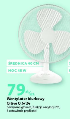 Wentylator biurkowy q.6724 Qilive promocja