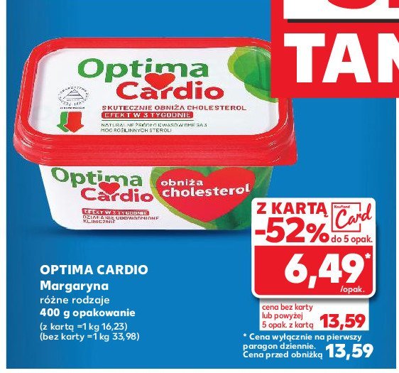 Margaryna Optima cardio Optima kruszwica promocja w Kaufland