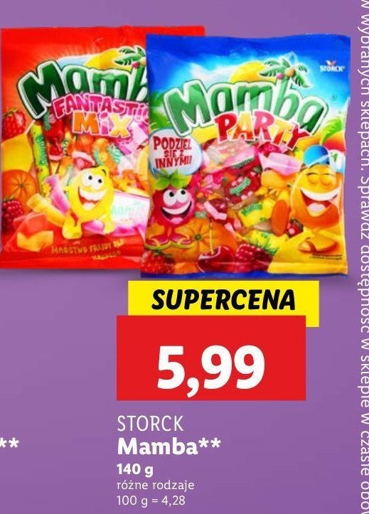 Guma rozpuszczalna Mamba party promocja
