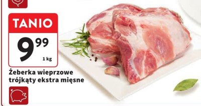 Żeberka wieprzowe trójkąty ekstra mięsne promocja w Intermarche