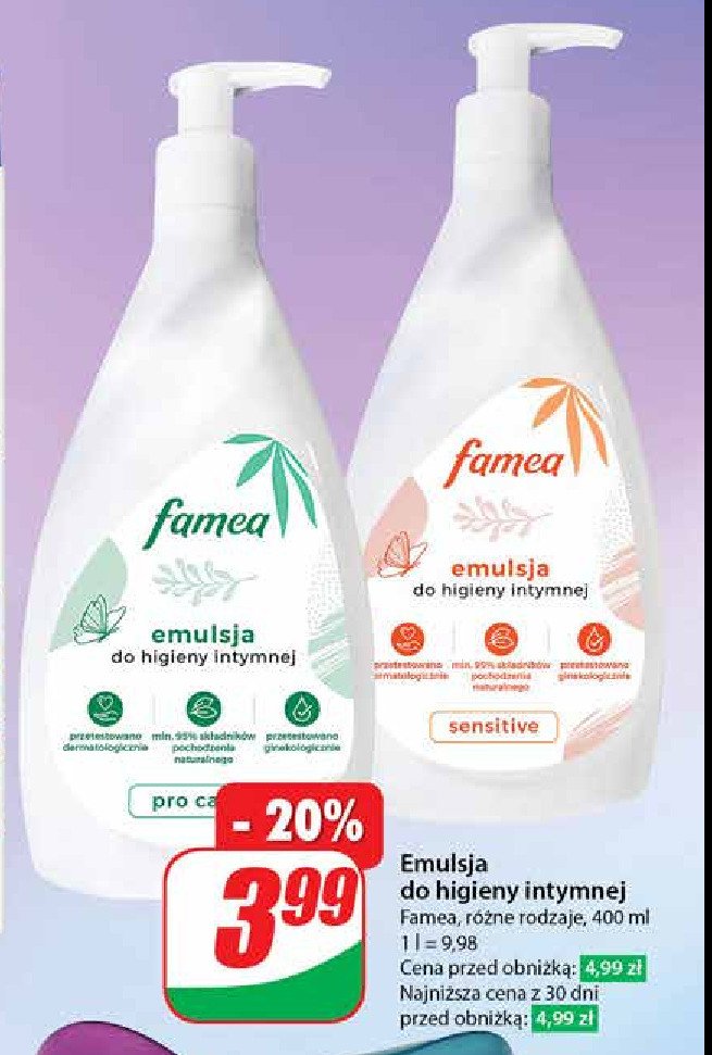 Emulsja do higieny intymnej Famea promocja