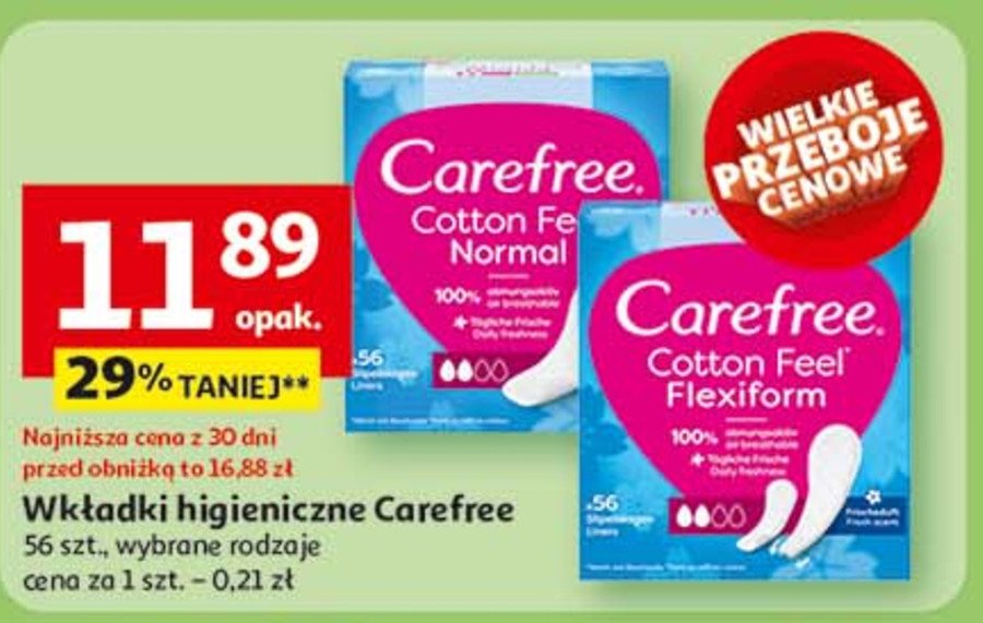 Wkładki cotton feel normal Carefree promocja