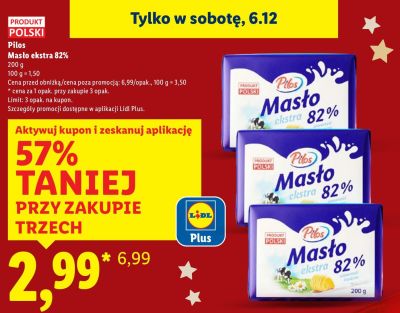 Masło Pilos Masło ekstra 82% promocja w Lidl
