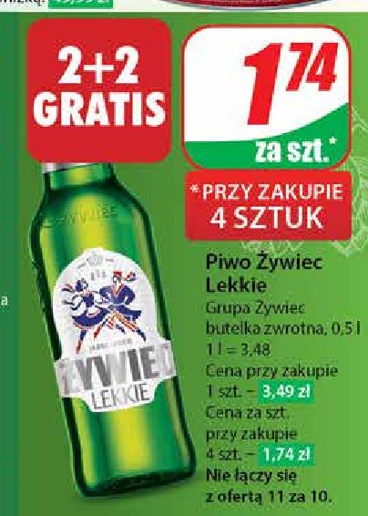 Piwo ŻYWIEC JASNE LEKKIE promocja w Dino
