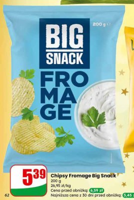 Chipsy Fromage Big Snack promocja w Dino