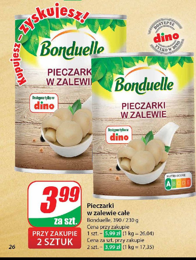 Pieczarki w zalewie Bonduelle promocja