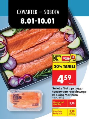 Filet świeży z pstrąga tęczowego łososiowego ze skórą Marinero promocja w Biedronka
