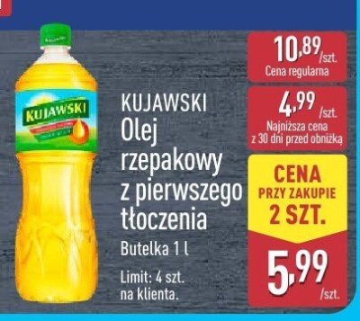 Olej rzepakowy z pierwszego tłoczenia  promocja w Aldi
