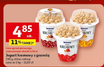 Jogurt kremowy z granoką Bakoma różne rodzaje promocja w Auchan