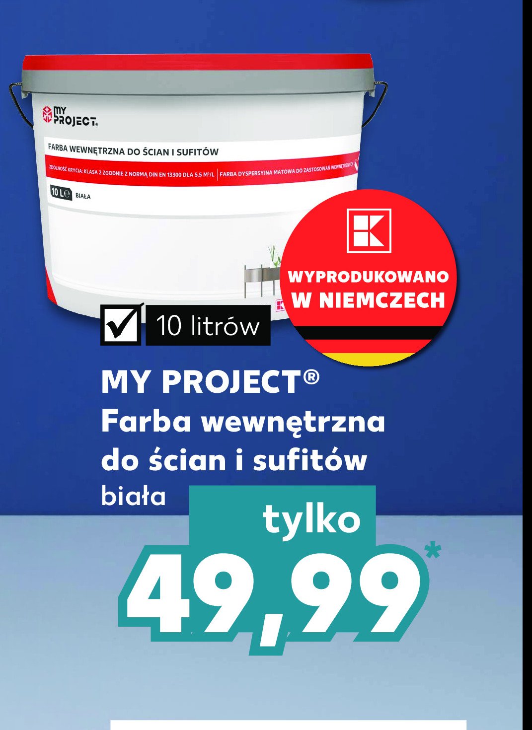Farba do 艣cian i sufit贸w bia艂a K-classic myproject promocja