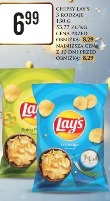 Chipsy fromage 130g Lay's promocja w Dino