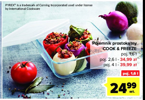 Pojemnik szklany cook & freeze 2.6 l Pyrex promocja