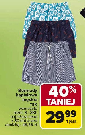 Bermudy męskie kąpielowe m-xxl Tex promocja w Carrefour
