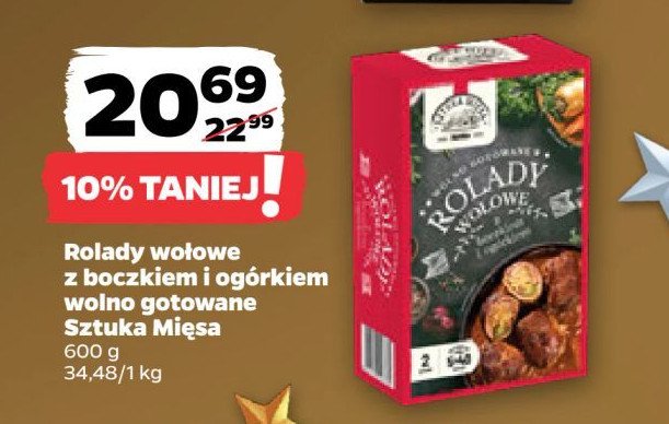 Rolady wołowe z boczkiem i ogórkiem wolno gotowane SZTUKA MIĘSA NETTO promocja