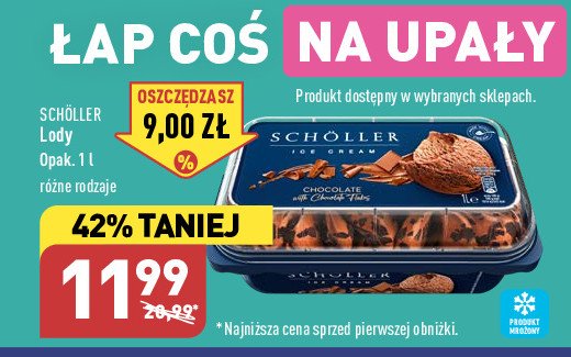 Lody czekoladowe z płatkami czekolady Scholler ice cream promocja