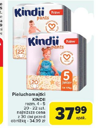 Pieluchy junior 5 Cleanic kindii pants promocja w Carrefour