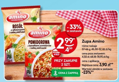 Zupa Amino różne rodzaje promocja w Żabka