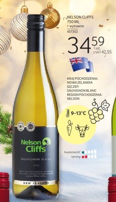 Wino białe Nelson Cliffs Sauvignon Blanc 750ml promocja w Selgros