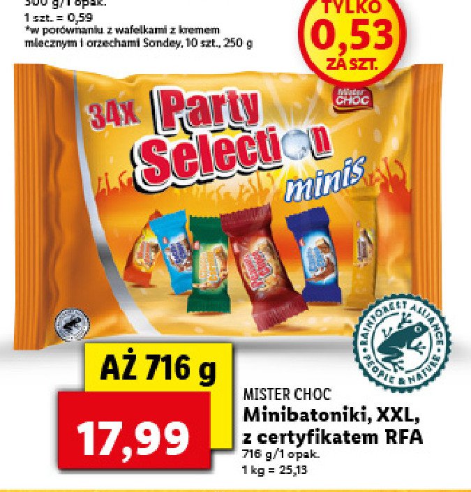Minibatoniki party selection Mister choc promocja