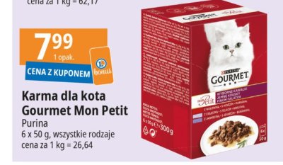 Karma dla kota tu艅czyk + 艂oso艣 + pstr膮g Purina gourmet mon petit promocja