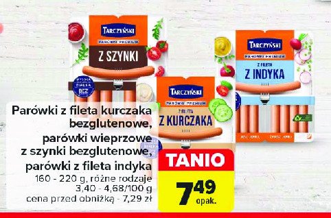 Parówki z fileta z indyka Tarczyński promocja