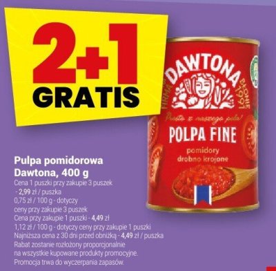 Pulpa pomidorowa Dawtona, 400 g promocja w Twój Market