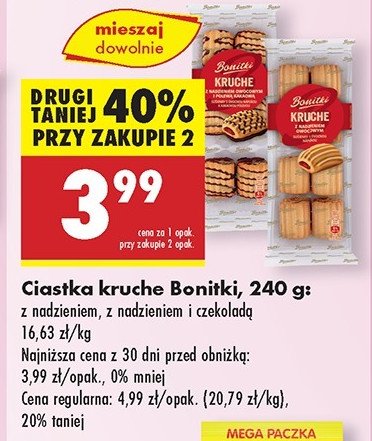 Ciasteczka kruche z nadzieniem owocowym Bonitki promocja