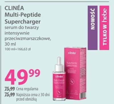 Serum do twarzy intensywnie przeciwzmarszczkowe CLINEA Multi-Peptide Supercharger promocja w Hebe