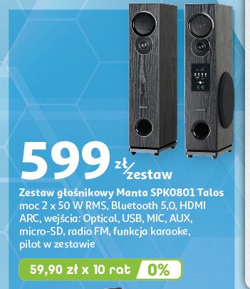 Głośniki spk0801 Manta promocja