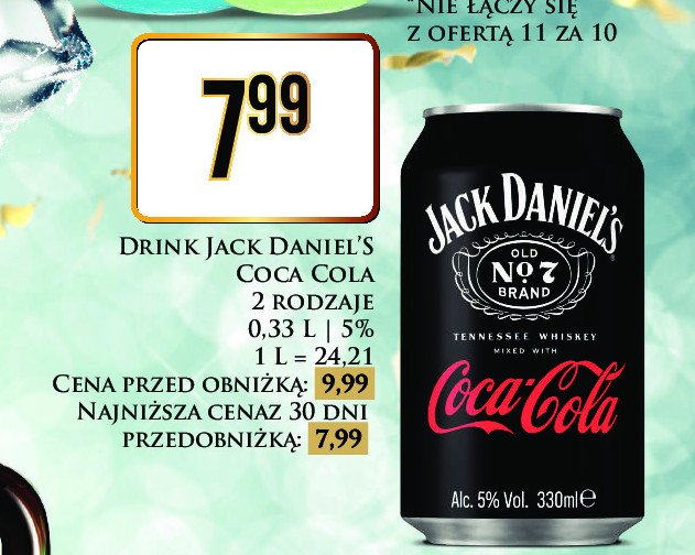 Drink JACK DANIEL'S & COLA promocja