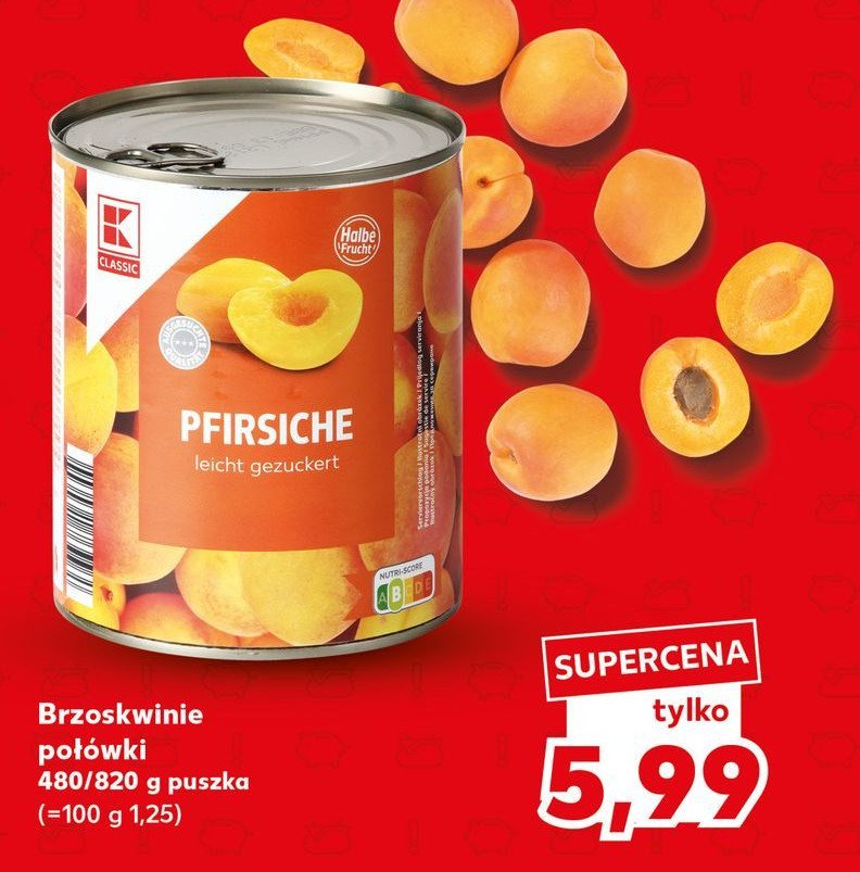 Brzoskwinie połówki K-classic promocja