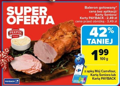 Baleron gotowany PEKPOL promocja w Carrefour Market