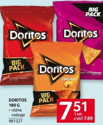 Chipsy Doritos 180 g różne rodzaje promocja w Selgros