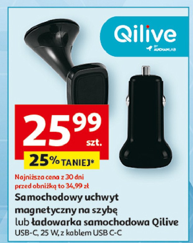 Uchwyt samochodowy na szybę i nawiew Qilive promocja w Auchan