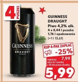 Piwo Guinness draught promocja w Kaufland