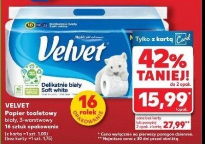 Papier toaletowy delikatnie biały Velvet promocja