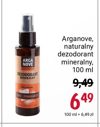 Naturalny dezodorant mineralny cedr i pomarańcza Arganove promocja