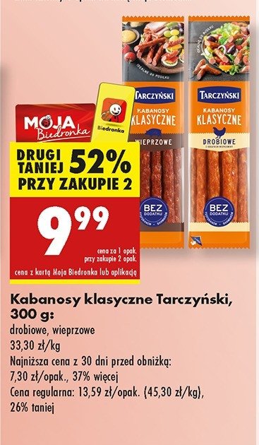 Kabanos drobiowy Tarczyński promocja w Biedronka