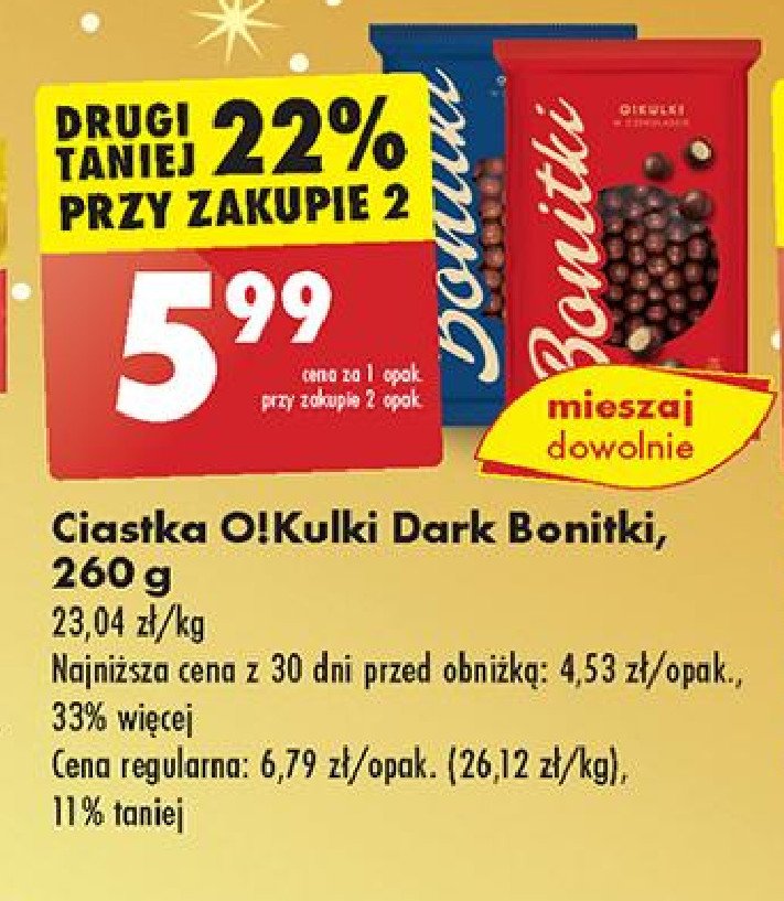 Kulki w czekoladzie deserowej Bonitki promocja