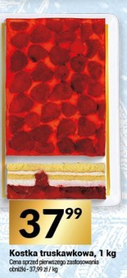 Ciasto kostka truskawkowa, 1 kg promocja w Twój Market