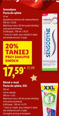 Pasta do zębów Blend-a-med, XXL, 125 ml, różne rodzaje promocja w Lidl