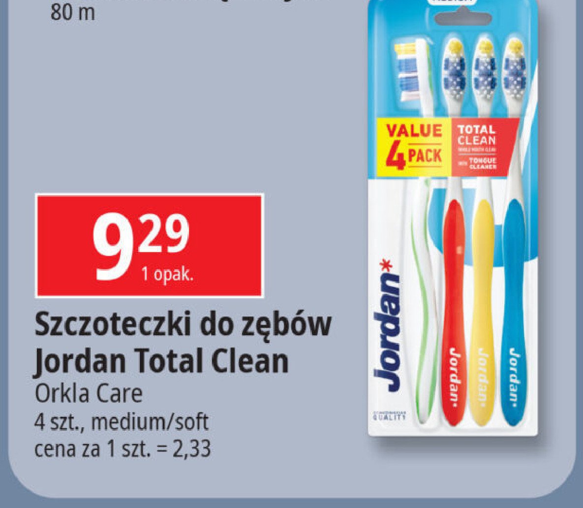 Szczoteczka do zębów medium Jordan total clean promocja