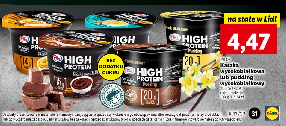 Pudding proteinowy czekoladowy PILOS HIGH PROTEIN promocja