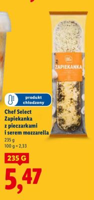 Zapiekanka z pieczarkami i serem mozzarella Chef Select promocja w Lidl