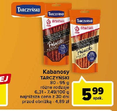 Kabanos wieprzowy Tarczyński kabanos exclusive easy promocja